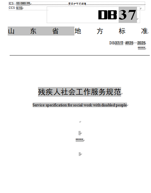 DB37/T·4925 2025.残疾人社会工作服务规范1