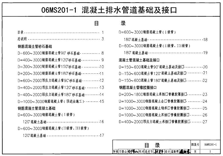 06MS201-1混凝土排水管道基础及接口
