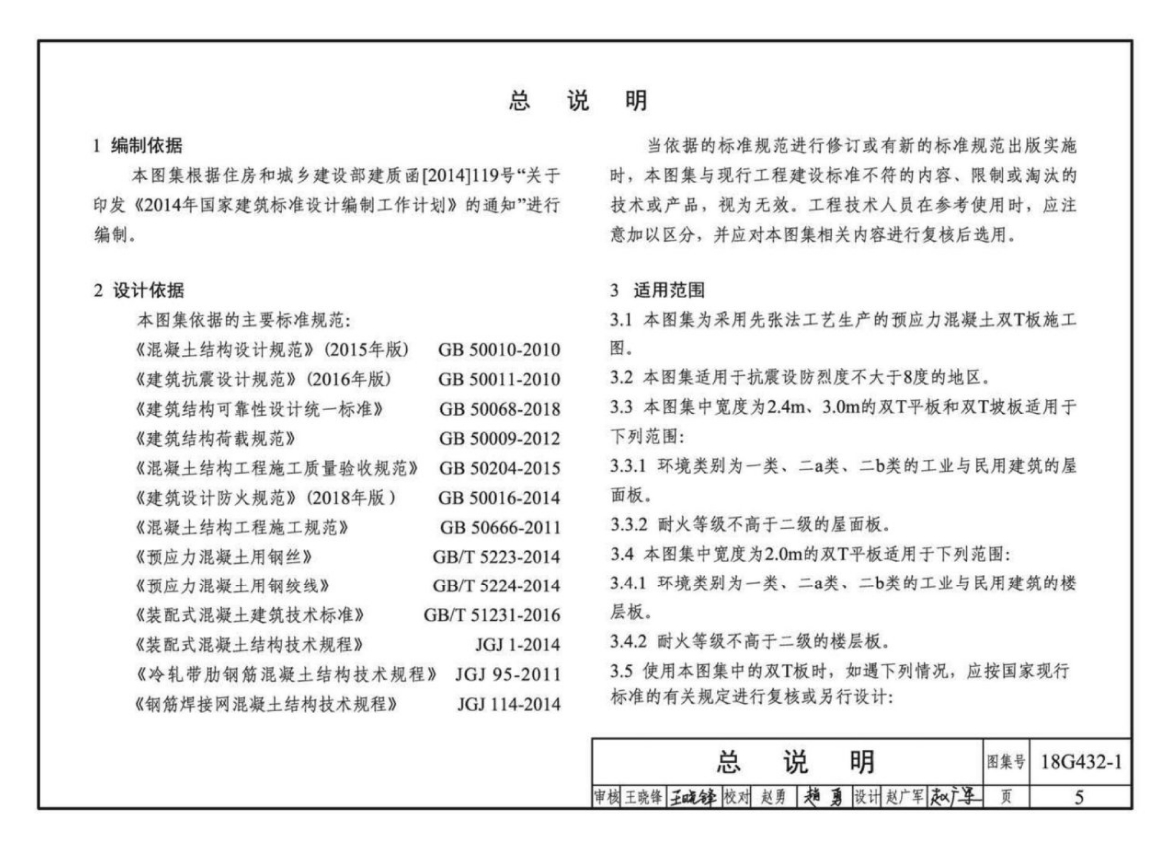 18G432-1预应力混凝土双T板(坡板宽度2.4m、3
